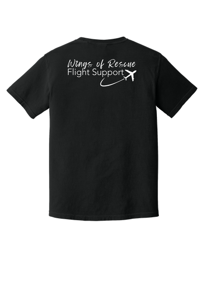 Wings of Rescue Flight Support Unisex Garment-Dyed Heavyweight Cotton Tee