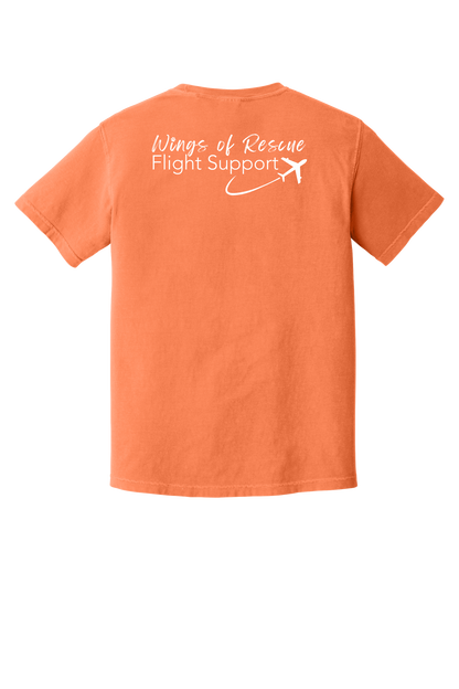 Wings of Rescue Flight Support Unisex Garment-Dyed Heavyweight Cotton Tee