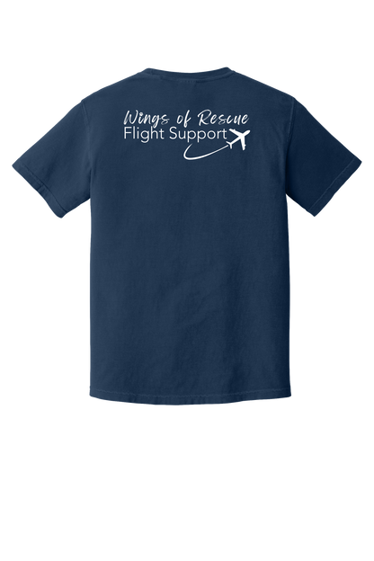 Wings of Rescue Flight Support Unisex Garment-Dyed Heavyweight Cotton Tee