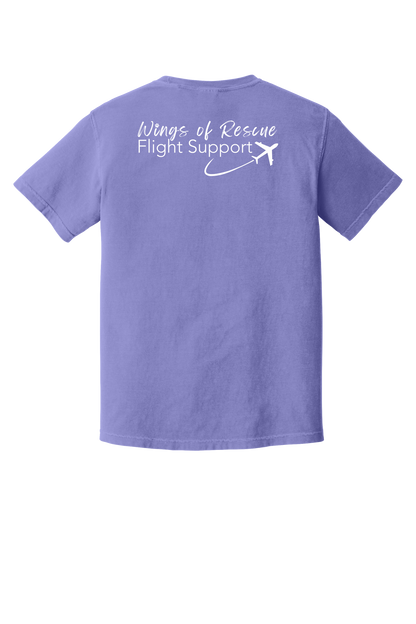 Wings of Rescue Flight Support Unisex Garment-Dyed Heavyweight Cotton Tee