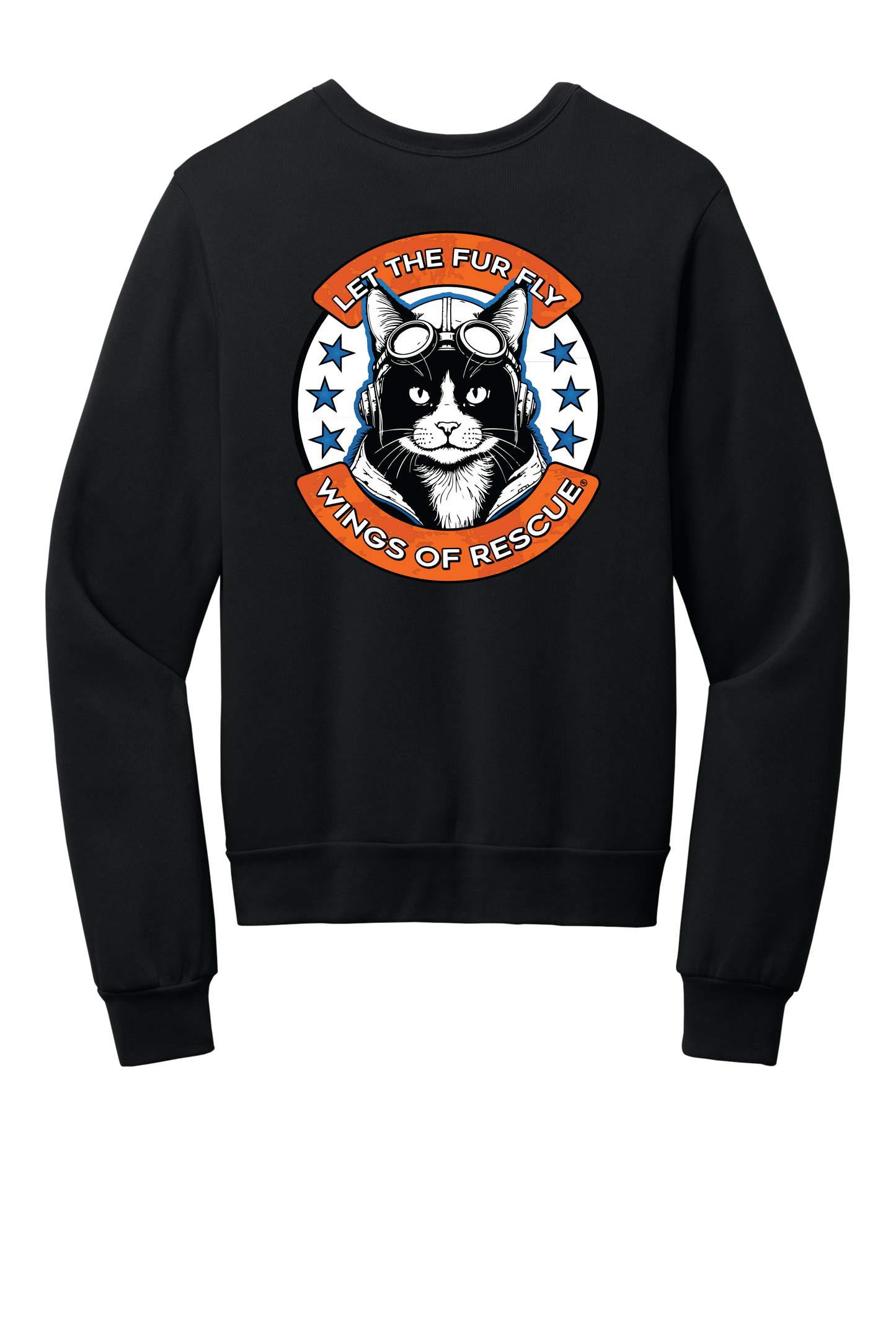 Wings of Rescue Unisex Sponge Fleece Crewneck Sweatshirt Cat Aviator