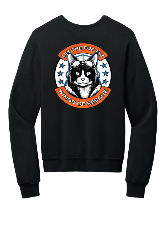 Wings of Rescue Unisex Sponge Fleece Crewneck Sweatshirt Cat Aviator