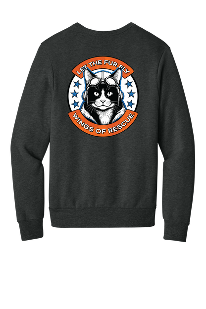 Wings of Rescue Unisex Sponge Fleece Crewneck Sweatshirt Cat Aviator