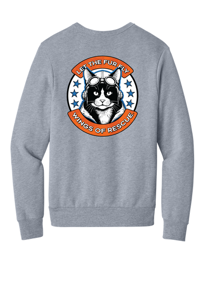 Wings of Rescue Unisex Sponge Fleece Crewneck Sweatshirt Cat Aviator