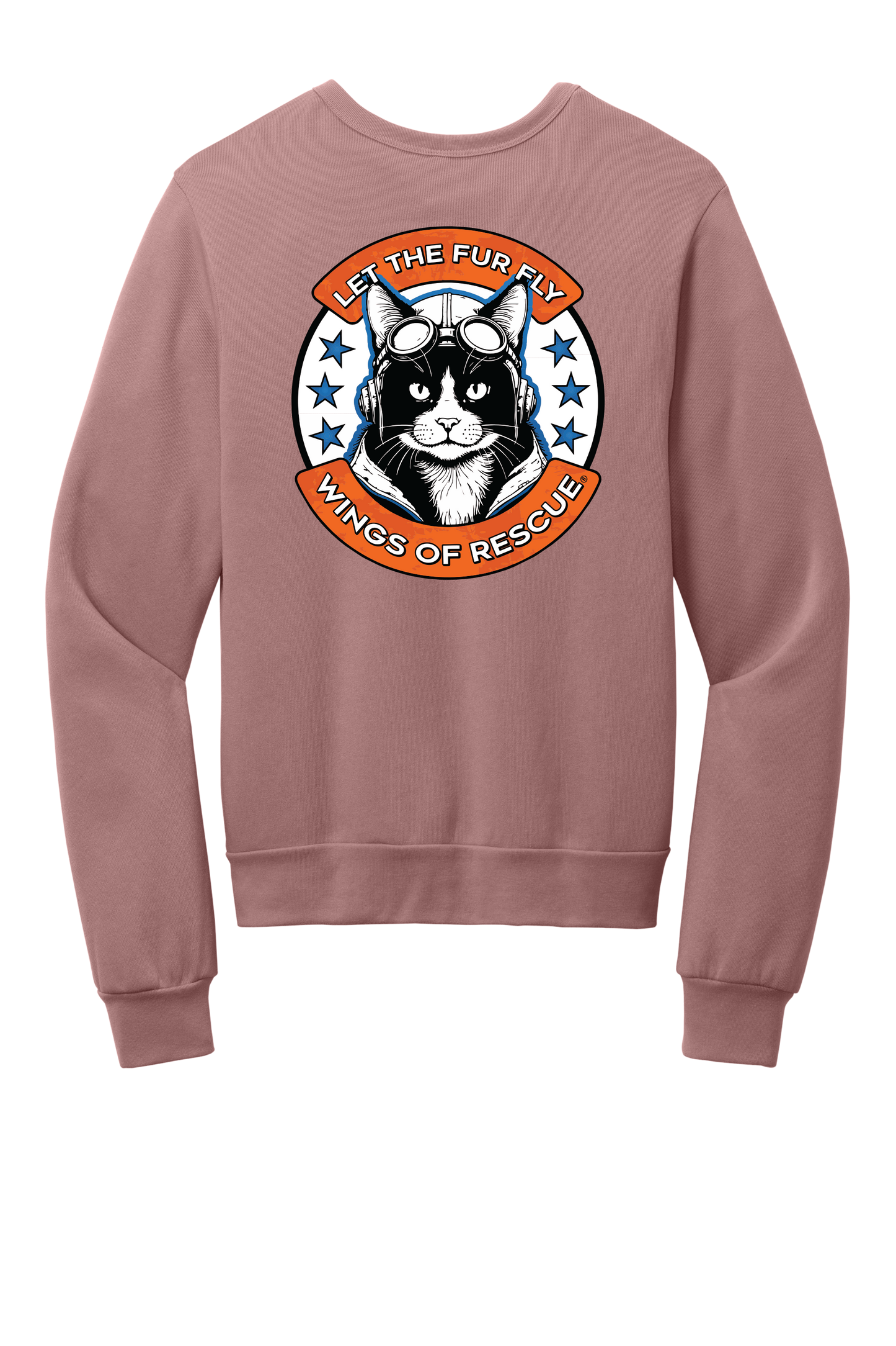 Wings of Rescue Unisex Sponge Fleece Crewneck Sweatshirt Cat Aviator