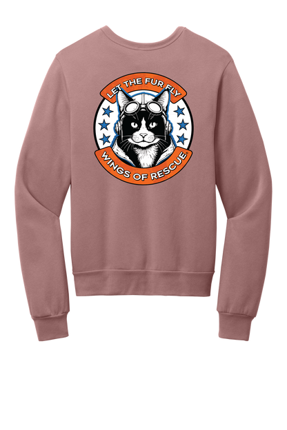 Wings of Rescue Unisex Sponge Fleece Crewneck Sweatshirt Cat Aviator