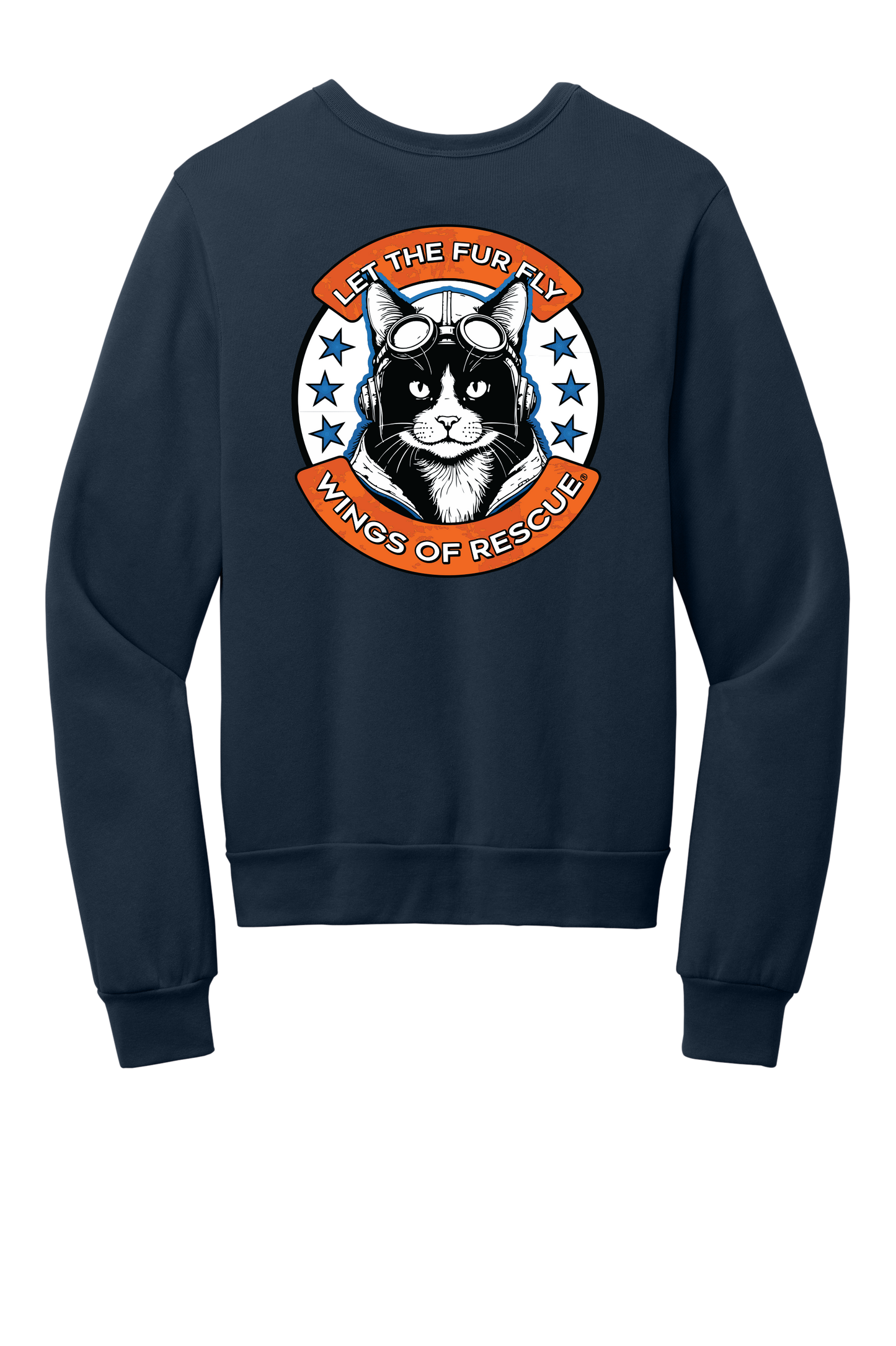 Wings of Rescue Unisex Sponge Fleece Crewneck Sweatshirt Cat Aviator