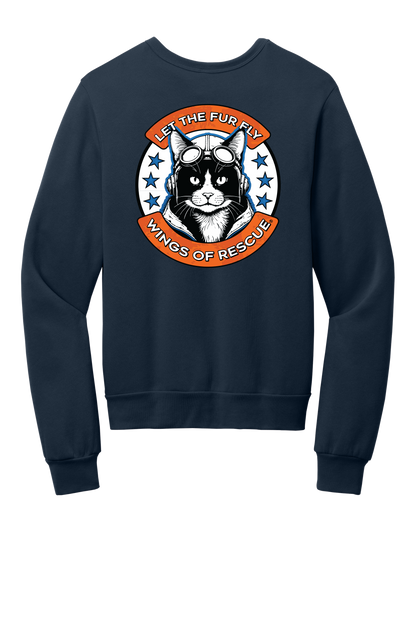 Wings of Rescue Unisex Sponge Fleece Crewneck Sweatshirt Cat Aviator