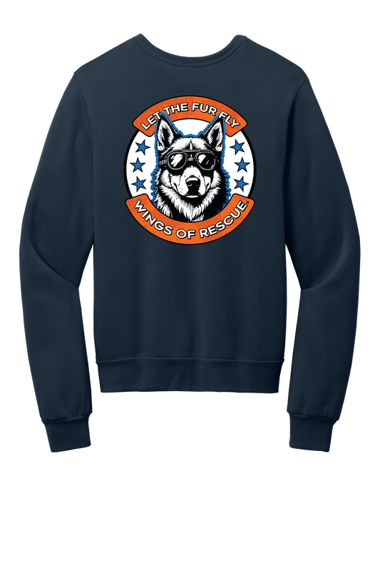 Wings of Rescue Unisex Sponge Fleece Crewneck Sweatshirt Dog Aviator