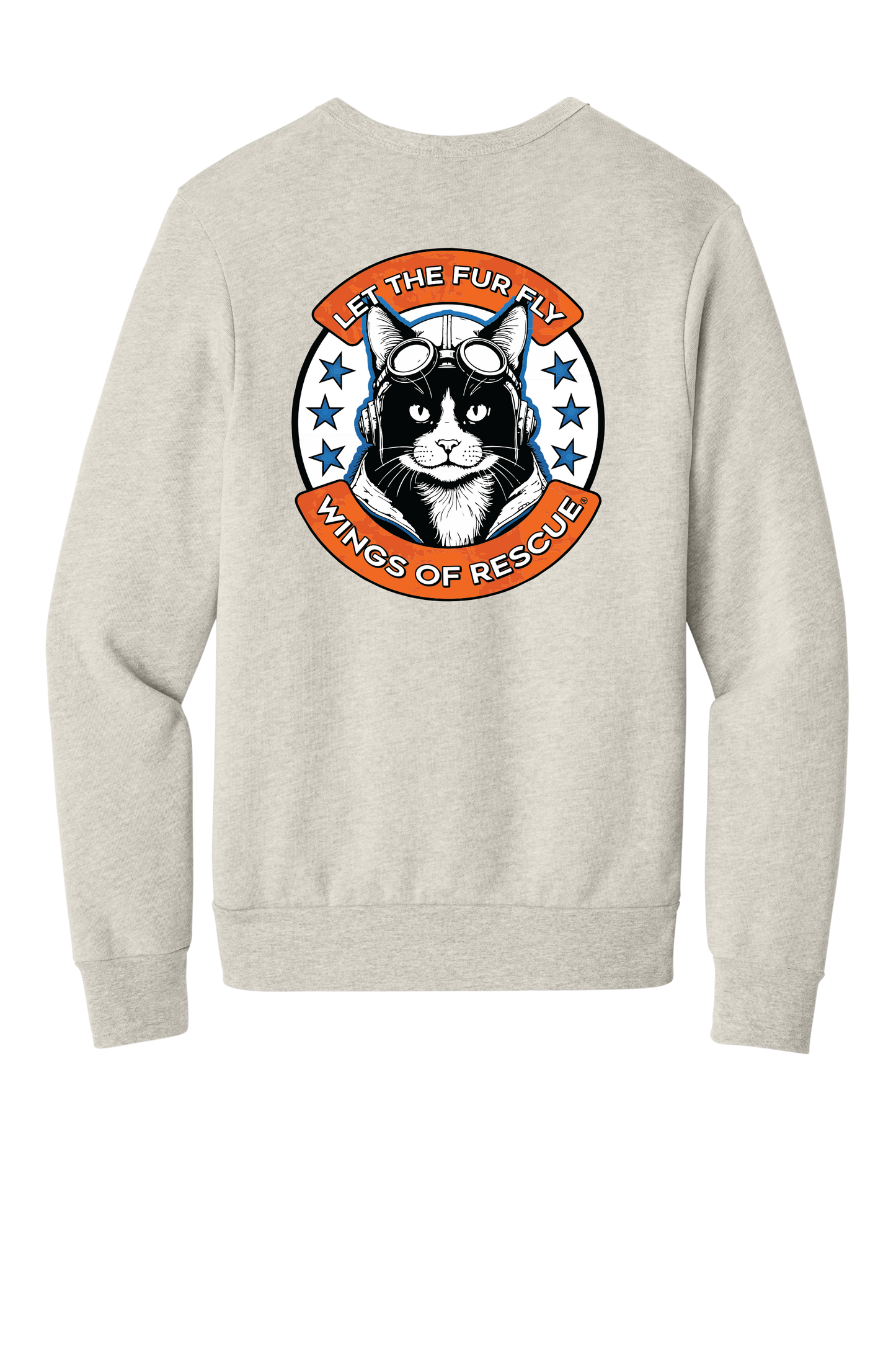 Wings of Rescue Unisex Sponge Fleece Crewneck Sweatshirt Cat Aviator