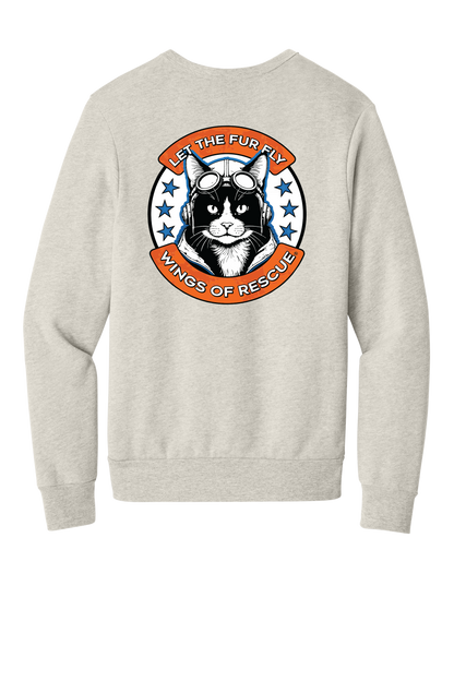 Wings of Rescue Unisex Sponge Fleece Crewneck Sweatshirt Cat Aviator