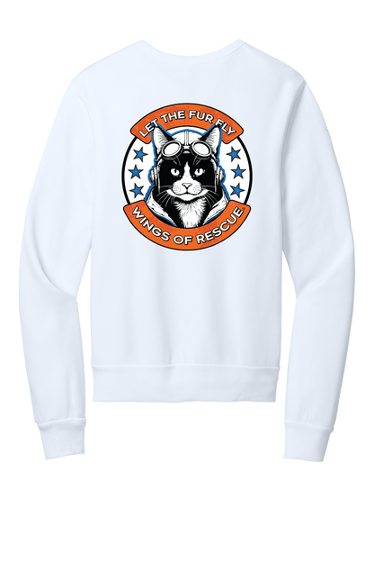 Wings of Rescue Unisex Sponge Fleece Crewneck Sweatshirt Cat Aviator