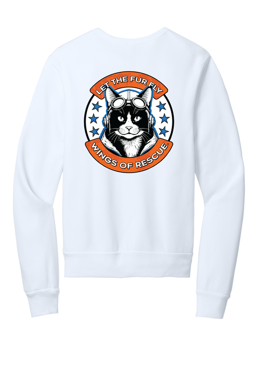Wings of Rescue Unisex Sponge Fleece Crewneck Sweatshirt Cat Aviator